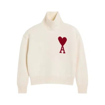 AMI ALEXANDRE MATTIUSSI AMI PARIS WHITE SWEATERS & KNITWEAR - JUMPERS MEN