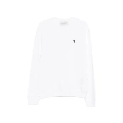 Ami Alexandre Mattiussi Ami Paris Cotton Elastane Contrasted Adc Sweatshirt In White