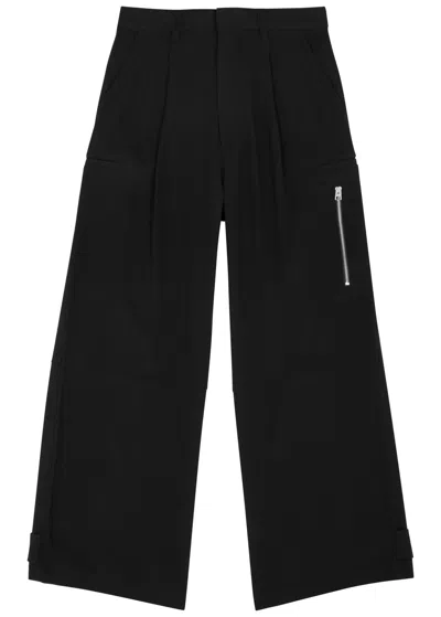 Ami Alexandre Mattiussi Ami Paris Wide-leg Cargo Trousers In Black