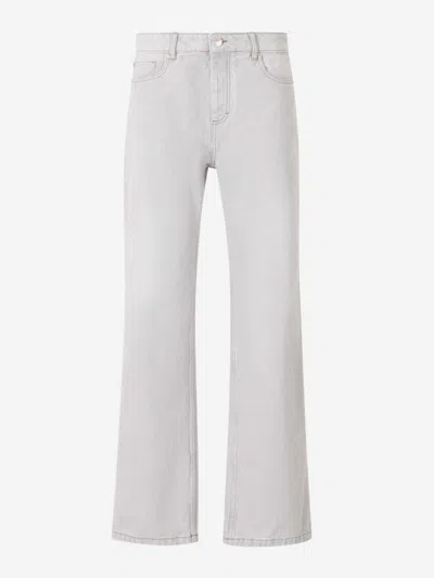 Ami Alexandre Mattiussi Ami Paris Wide Leg Jeans In White