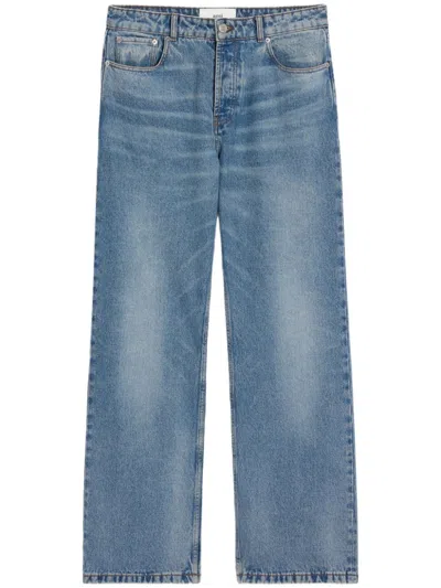 Ami Alexandre Mattiussi Ami Paris Wide Leg Jeans In Blue