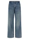Ami Alexandre Mattiussi Ami Paris Men Blue Jeans With Belt Loops And Wide Leg In Denim Man In Blue