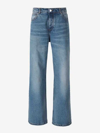 Ami Alexandre Mattiussi Ami Paris Wide Leg Jeans In Denim Dark Blue