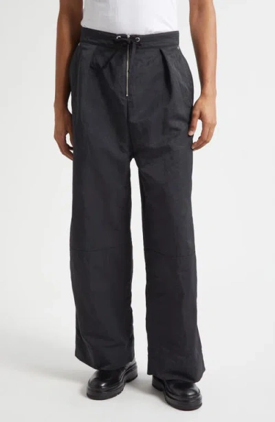 Ami Alexandre Mattiussi Ami Paris Wide Leg Nylon Pants In Gray