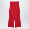 Ami Alexandre Mattiussi Ami Paris Wide Leg Red Wool Trousers