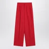Ami Alexandre Mattiussi Ami Paris Wide Leg Red Wool Trousers