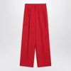 Ami Alexandre Mattiussi Ami Paris Wide Leg Red Wool Trousers