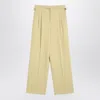 Ami Alexandre Mattiussi Ami Paris Wide Lime-coloured Wool Trousers Women In Yellow