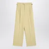Ami Alexandre Mattiussi Ami Paris Wide Lime-coloured Wool Trousers Women In Yellow