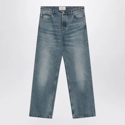 AMI ALEXANDRE MATTIUSSI AMI PARIS WIDE WASHED DENIM JEANS
