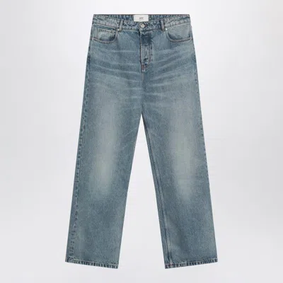 AMI ALEXANDRE MATTIUSSI AMI PARIS WIDE WASHED DENIM JEANS