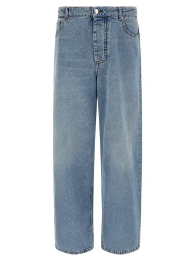 Ami Alexandre Mattiussi Ami Paris Wide-leg Cotton Jeans In Light Blue
