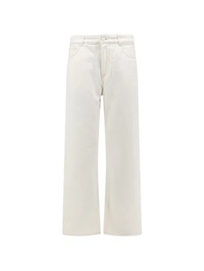 Ami Alexandre Mattiussi Ami Paris Wide-leg Denim Jeans In Ecru