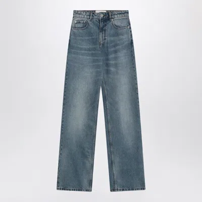 Ami Alexandre Mattiussi Ami Paris Wide-leg Jeans In Washed Indigo Denim In White