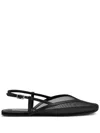 Ami Alexandre Mattiussi Mesh Square Toe Strappy Flat Sole Sandals In Multi