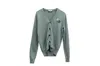 Ami Alexandre Mattiussi Ami Paris Wolf Patch Cardigan In Grey Wool In Grey