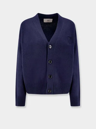 Ami Alexandre Mattiussi Ami Paris Woman Ami Paris Woman Blue Knitwear