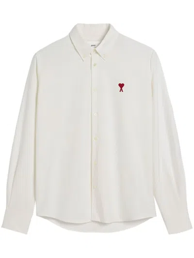 Ami Alexandre Mattiussi Ami Paris Women Ami De Coeur Cotton Shirt In White