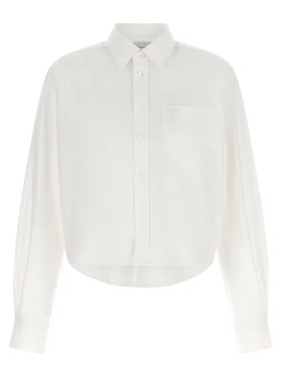 Ami Alexandre Mattiussi Ami Paris 'ami De Coeur' Cropped Shirt In White