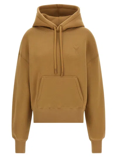 Ami Alexandre Mattiussi Ami Paris Women 'ami De Coeur' Hoodie In Yellow