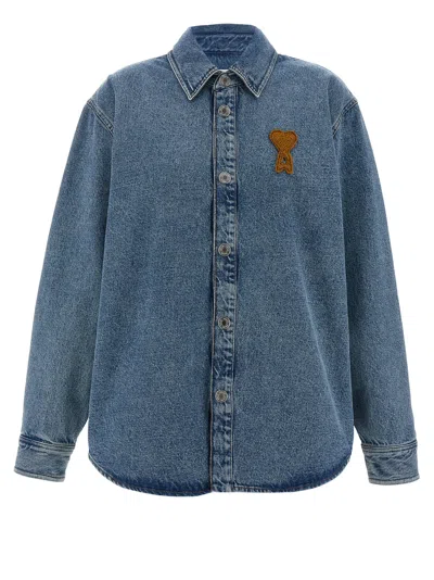 Ami Alexandre Mattiussi Ami Paris Women 'ami De Coeur' Overshirt In Blue