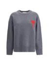Ami Alexandre Mattiussi Ami Paris Women Ami De Coeur Sweater In Gray