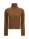 Ami Alexandre Mattiussi Ami Paris Women Ami De Coeur Turtleneck Sweater In Brown