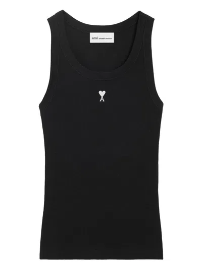 Ami Alexandre Mattiussi Ami Paris Women Ami De Couer Cotton Tank Top In Black