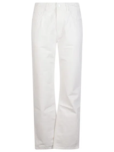 Ami Alexandre Mattiussi Ami Paris Women's Belt Loop Relaxed Fit Jeans In White
