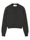Ami Alexandre Mattiussi Embroidered Cashmere And Wool-blend Cardigan In Gray