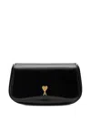 Ami Alexandre Mattiussi Ami Paris Women Small Crossbody Paris Paris Bag Glazed Leather In Black