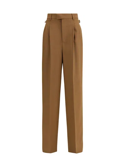 Ami Alexandre Mattiussi Tailored Straight-leg Wool Pants With Timeless Design In Brown