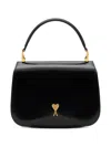 Ami Alexandre Mattiussi Black Glazed Leather Top Handle Paris Paris Bag Black