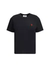 Ami Alexandre Mattiussi Ami Paris Black Ami De Coeur T Shirt In Black
