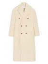 Ami Alexandre Mattiussi Ami Paris Women Long Double-breasted Coat In Neutral