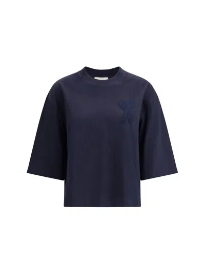 Ami Alexandre Mattiussi Ami Paris T-shirts In Navy Blue