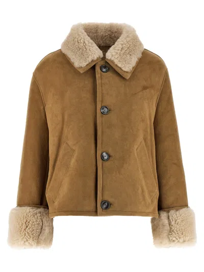 AMI ALEXANDRE MATTIUSSI AMI PARIS WOMEN SHEARLING JACKET