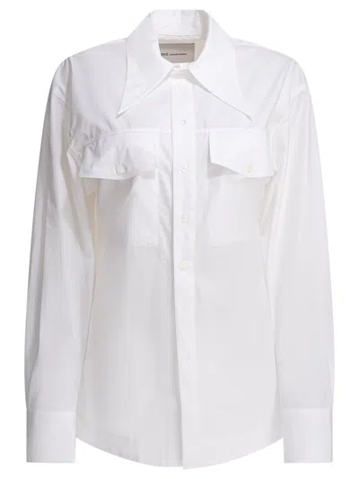 Ami Alexandre Mattiussi Kiton Long-sleeved Wool Polo Shirt In White