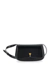 Ami Alexandre Mattiussi Ami Paris Women Small Crossbody Paris Paris Bag Glazed Leather In Black