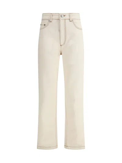 Ami Alexandre Mattiussi Ami Paris Women Straight Jeans In Beige