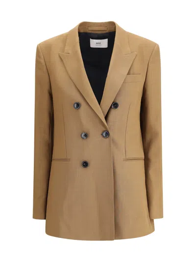 AMI ALEXANDRE MATTIUSSI AMI PARIS WOMEN THE DOUBLE-BREASTED WOOL BLAZER