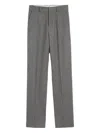Ami Alexandre Mattiussi Tailored Wool Trousers Featuring Pleated Front In Gray