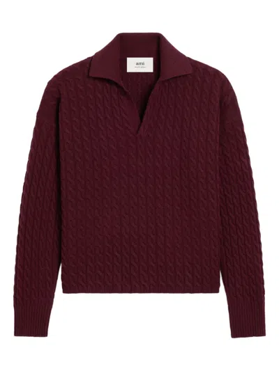 AMI ALEXANDRE MATTIUSSI AMI PARIS WOMEN WOOL POLO SHIRT