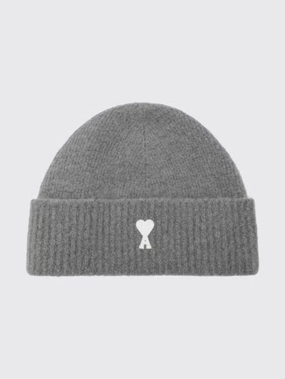 Ami Alexandre Mattiussi Ami Paris Wool And Alpaca Blend Beanie Hat With Embroidered Logo In Purple