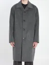 Ami Alexandre Mattiussi Single-breasted Wool Knee-length Coat In Gray