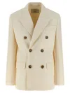 Ami Alexandre Mattiussi White Solid Notched Lapel Jacket In Neutral
