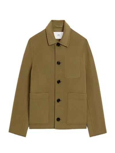 Ami Alexandre Mattiussi Ami Paris Wool Boxy Jacket In Bronze