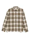 Ami Alexandre Mattiussi Checked Wool Overshirt Featuring Buttoned Cuffs In Gray