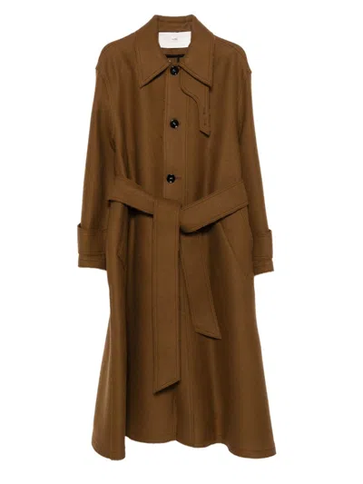 Ami Alexandre Mattiussi Ami Paris Wool Coat In Brown
