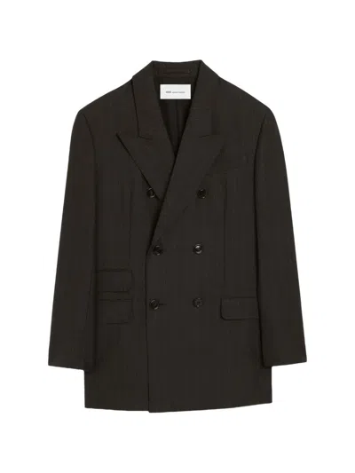 Ami Alexandre Mattiussi Ami Paris Wool Double-breasted Blazer Jacket In Brown